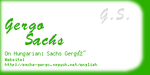 gergo sachs business card